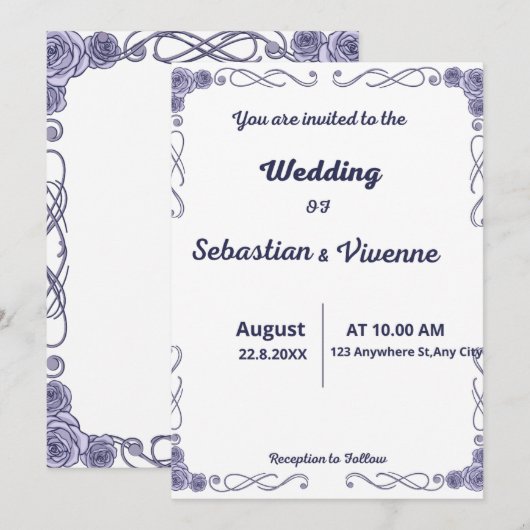 Hochzeitseinladung Einladung (Vorne/Hinten)
