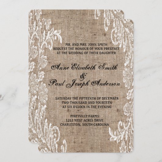 Hochzeitseinladung Einladung (Vorne/Hinten)