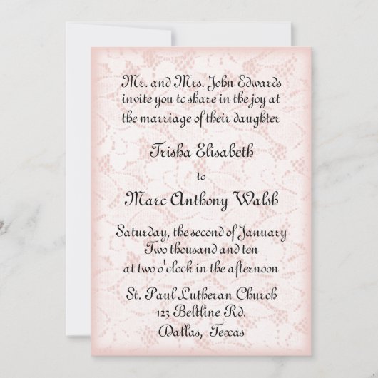 Hochzeitseinladung Einladung (Vorderseite)