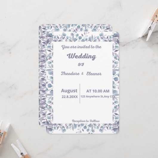 Hochzeitseinladung Einladung (Vorderseite/Rückseite Beispiel)