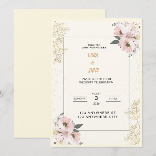 Hochzeitseinladung Einladung (Vorne/Hinten)