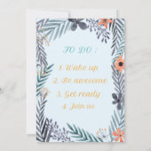 Hochzeitseinladung Einladung (Rückseite)