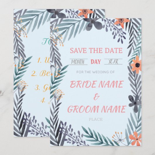 Hochzeitseinladung Einladung (Vorne/Hinten)