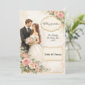 Hochzeitseinladung Einladung (Stehend Vorderseite)