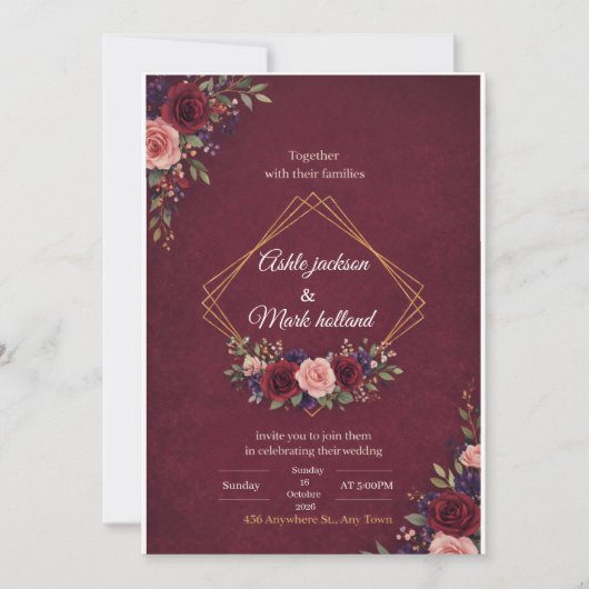 Hochzeitseinladung Einladung (Vorderseite)