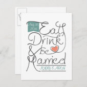 Hochzeitseinladung Einladungspostkarte (Vorne/Hinten)