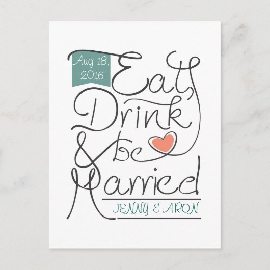 Hochzeitseinladung Einladungspostkarte (Vorderseite)