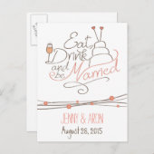 Hochzeitseinladung Einladungspostkarte (Vorne/Hinten)