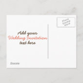 Hochzeitseinladung Einladungspostkarte (Rückseite)