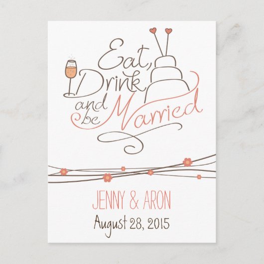 Hochzeitseinladung Einladungspostkarte (Vorderseite)