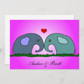Hochzeitseinladung "Elefanten in der Liebe" Einladung (Vorne/Hinten)