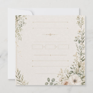 Hochzeitseinladung Elegant Europäische Botanik  Dankeskarte