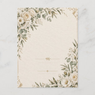 Hochzeitseinladung Elegant Europäische Botanik Postkarte