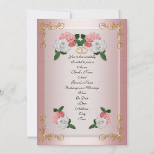 Hochzeitseinladung elegante formale rosa Rosen Einladung
