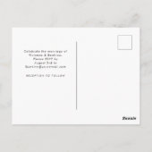 Hochzeitseinladung elegante gelbe Rose blassgrau Postkarte (Rückseite)