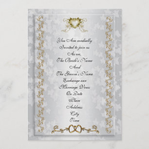 Hochzeitseinladung elegante Goldenherzen Einladung