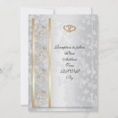 Hochzeitseinladung elegante Goldenherzen Einladung (Rückseite)