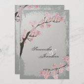 Hochzeitseinladung - Eleganter Graukreuz Einladung (Vorne/Hinten)