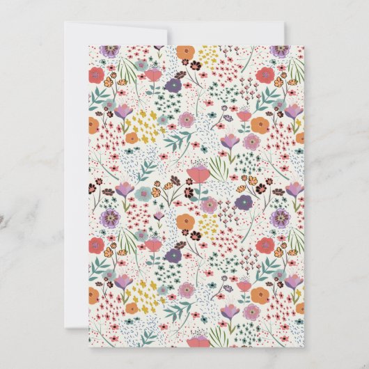 Hochzeitseinladung farbenfrohe Blume Frühlingsblum Einladung (Rückseite)