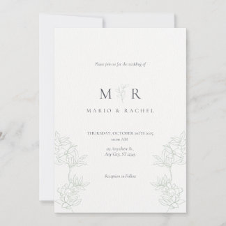 Hochzeitseinladung Florale Elegante Weiche Gestalt Einladung