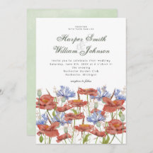 Hochzeitseinladung für Blume von Gras mit Wasserfa