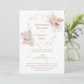 Hochzeitseinladung für Boho-Blume Einladung (Stehend Vorderseite)