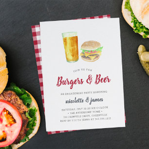 Hochzeitseinladung für Burgers & Beer Engagement P Einladung
