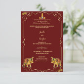 Hochzeitseinladung für den Südindianischen Roten E Einladung (Stehend Vorderseite)