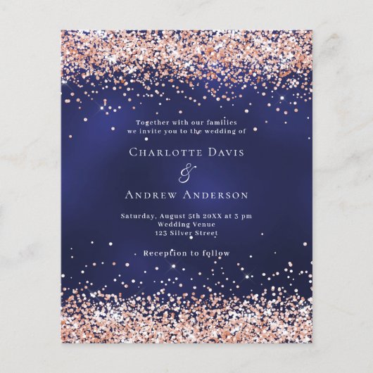 Hochzeitseinladung für die blaue Rose (Vorderseite)