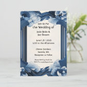 Hochzeitseinladung für dramatische Ozeanwellen Einladung (Stehend Vorderseite)