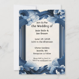 Hochzeitseinladung für dramatische Ozeanwellen Einladung