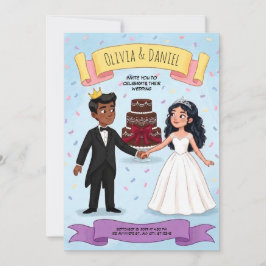 Hochzeitseinladung für ein süßes Cartoon-Paar Einladung