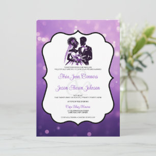 Hochzeitseinladung für ein violettes Paar Einladung