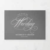 Hochzeitseinladung für elegante Kalligraphie Dreifach Gefaltete Einladung (Cover)