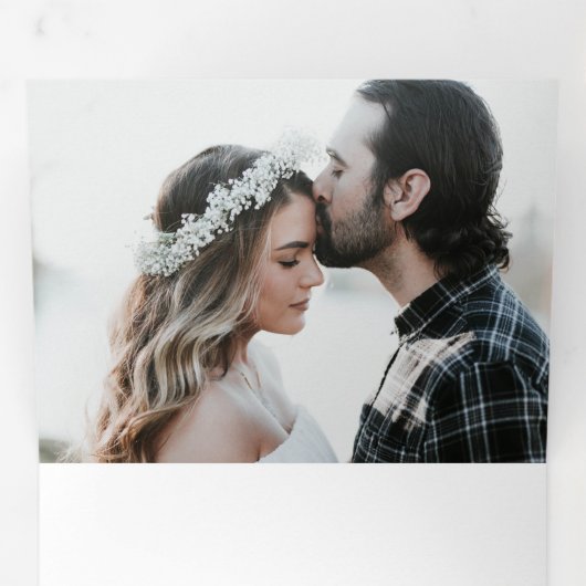 Hochzeitseinladung für elegante Kalligraphie Dreifach Gefaltete Einladung (Innen Erste Seite)