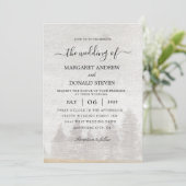 Hochzeitseinladung für Fluss und Bäume Einladung (Stehend Vorderseite)