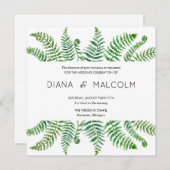 Hochzeitseinladung für Grüne Farne Einladung (Vorne/Hinten)