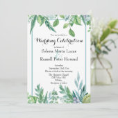Hochzeitseinladung für Grüne und Blaue Frühlingsze Einladung (Stehend Vorderseite)