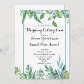 Hochzeitseinladung für Grüne und Blaue Frühlingsze Einladung (Vorne/Hinten)