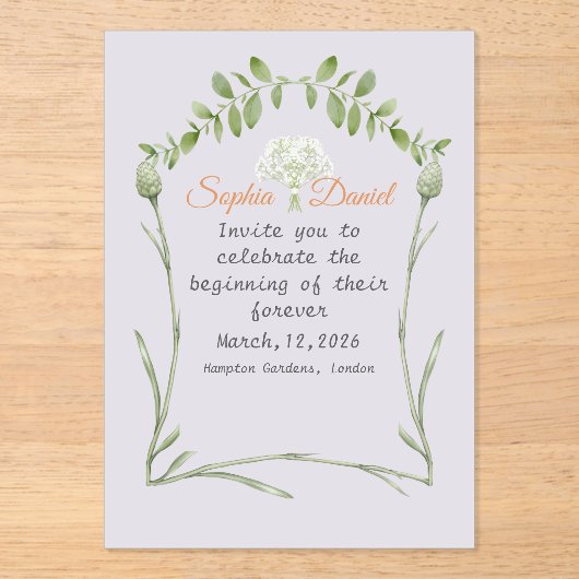 Hochzeitseinladung für Leinwand Acryleinladungen (Vorderseite)