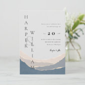 Hochzeitseinladung für moderne Bluetorn-Papier Einladung (Stehend Vorderseite)