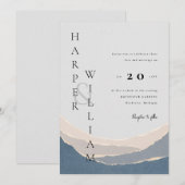 Hochzeitseinladung für moderne Bluetorn-Papier Einladung (Vorne/Hinten)