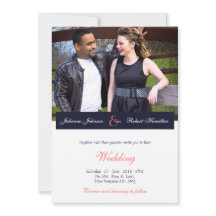 Hochzeitseinladung für Navy Blue and Coral Foto
