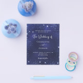 Hochzeitseinladung für Navy Glitzer Flyer (Einzeln)