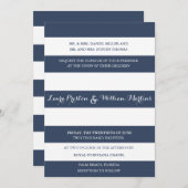 Hochzeitseinladung für Navy & White Stripes Einladung (Vorne/Hinten)