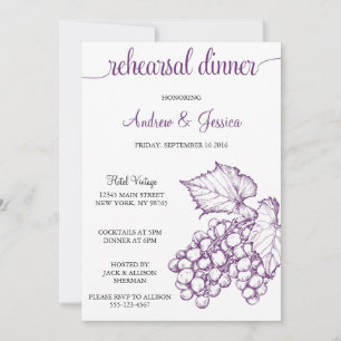 Hochzeitseinladung für Probeessen mit alten Traube Einladung