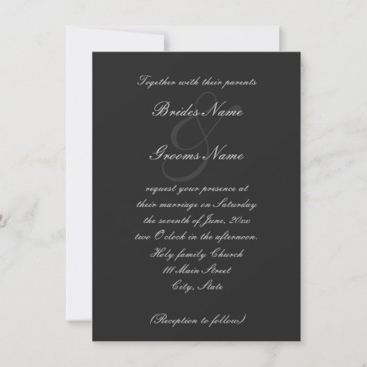 Hochzeitseinladung für Schriftart mit Elegant Einladung (Vorderseite)