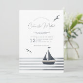 Hochzeitseinladung für Seefahrer an der Küste Einladung (Stehend Vorderseite)