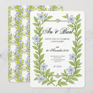 Hochzeitseinladung für Senioren im Blumenstil Einladung