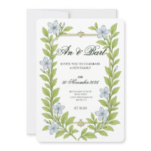 Hochzeitseinladung für Senioren im floralen Stil